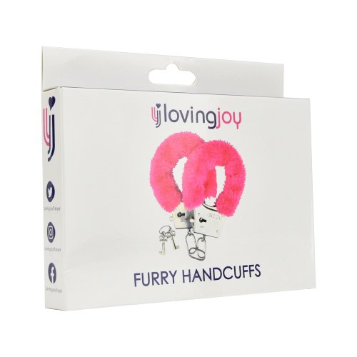Loving Joy Furry Handcuffs Pink - Image 3