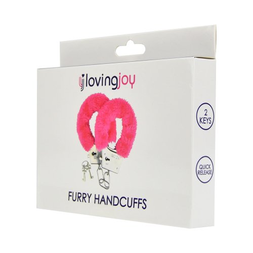 Loving Joy Furry Handcuffs Pink - Image 4