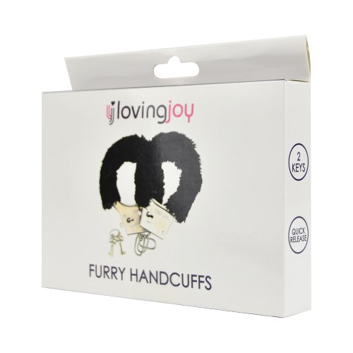 Loving Joy Furry Handcuffs Black - Image 5