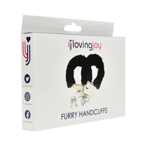 Loving Joy Furry Handcuffs Black - Image 4